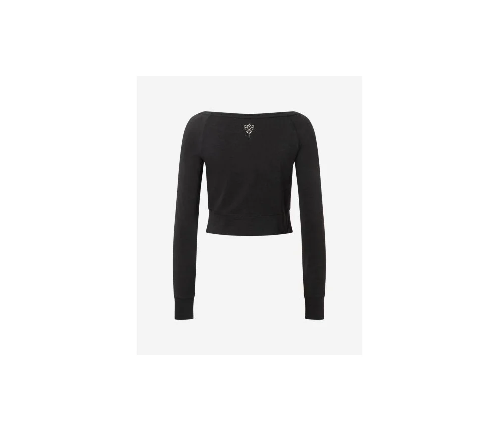 Spirit of OM - Longsleeve Crop Shirt - schwarz