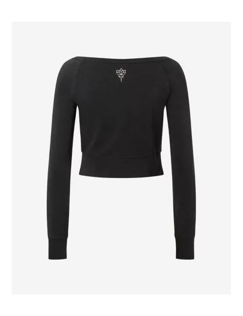 Spirit of OM - Longsleeve Crop Shirt - schwarz