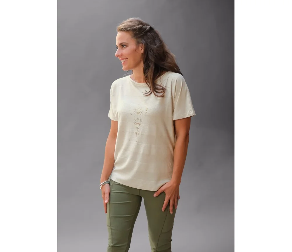 Spirit of OM - Shirt - beige melange gold