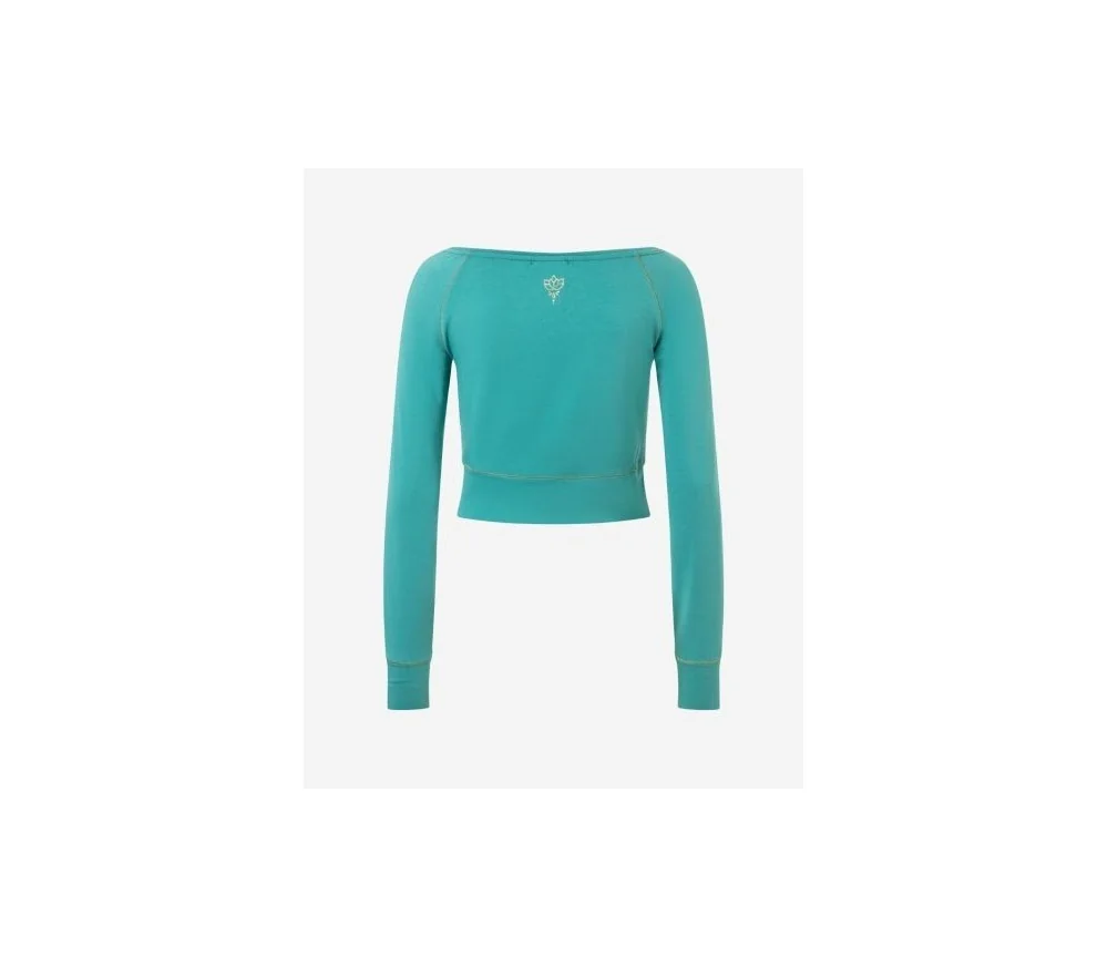 Spirit of OM - Longsleeve Crop Shirt Bambus - green
