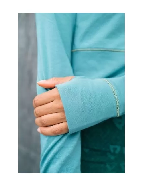 Spirit of OM - Longsleeve Crop Shirt Bambus - green