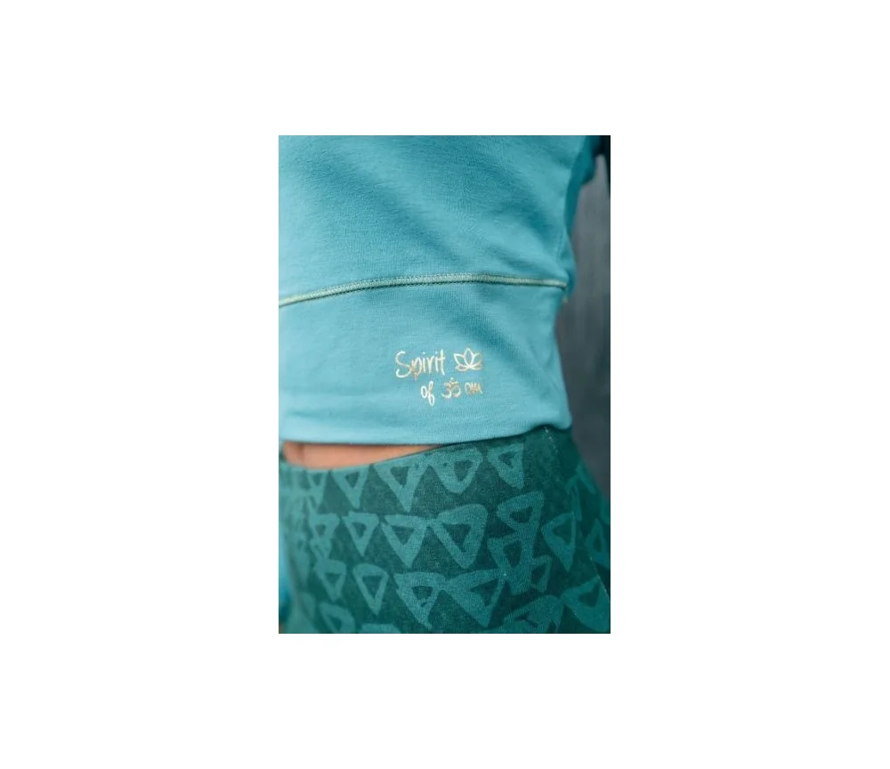 Spirit of OM - Longsleeve Crop Shirt Bambus - green