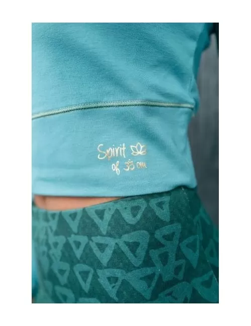 Spirit of OM - Longsleeve Crop Shirt Bambus - green