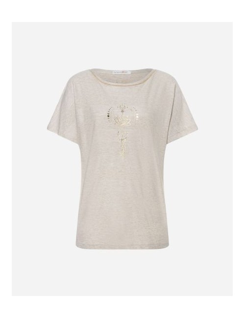 Spirit of OM - Shirt Eka Padma - sand-nature melange gold