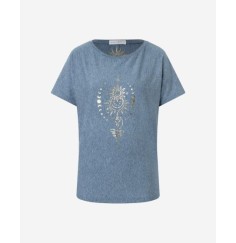 Spirit of OM - Shirt women - blue melange gold