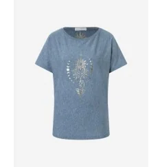 Spirit of OM - Shirt women - blue melange gold