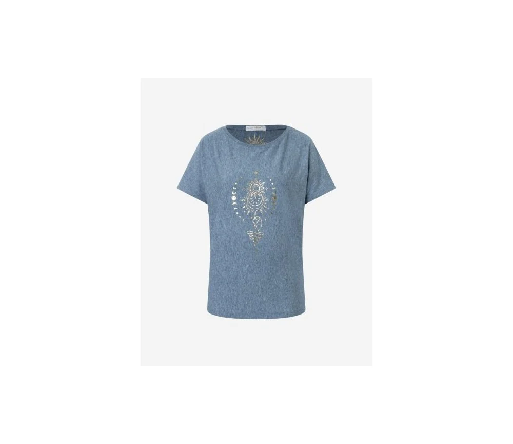 Spirit of OM - Shirt women - blue melange gold