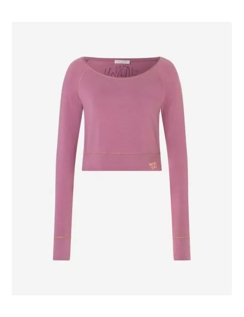 Spirit of OM - Longsleeve Crop Shirt Bambus - amethyst