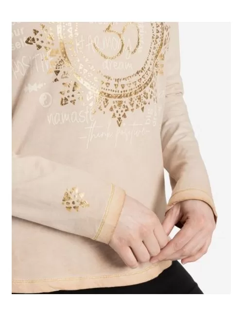 Spirit of OM - Langarm-Shirt OM Mandala - sand