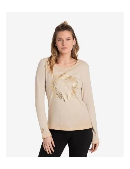 Spirit of OM - Langarm-Shirt OM Mandala - sand