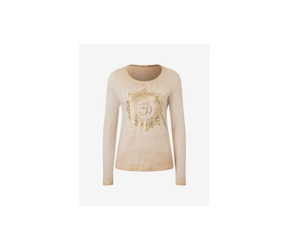 Spirit of OM - Langarm-Shirt OM Mandala - sand