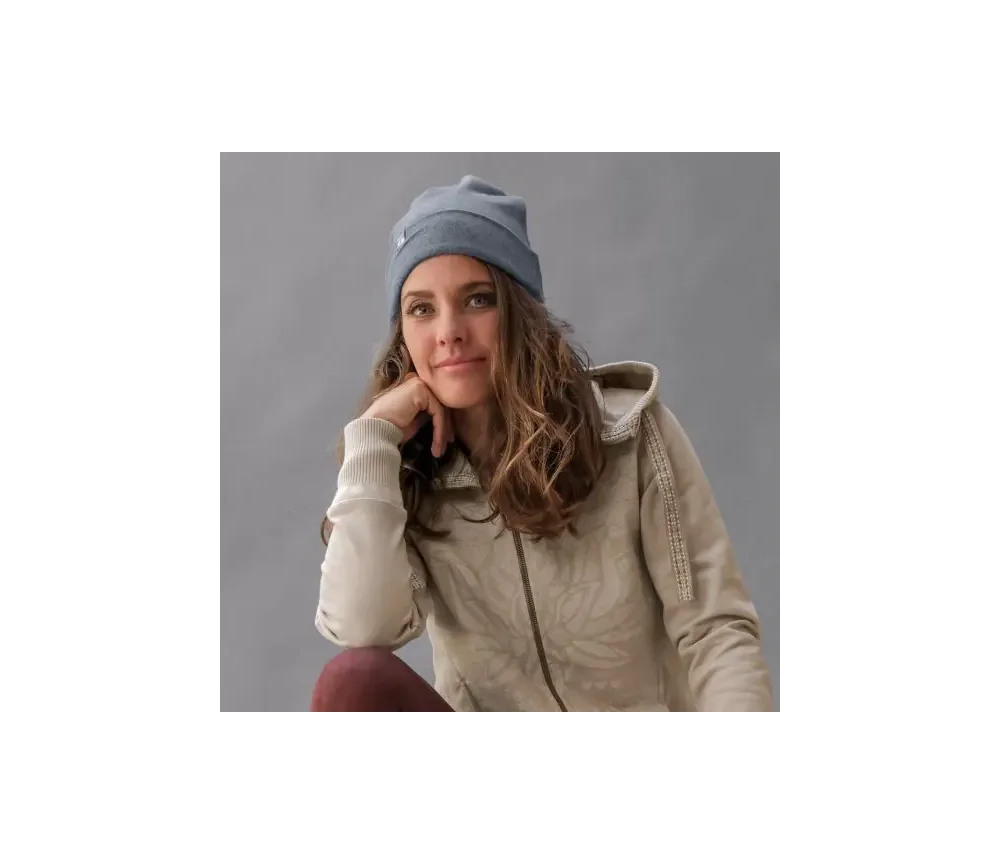 Spirit of OM - Beanie Mütze Bambus - blue-melange