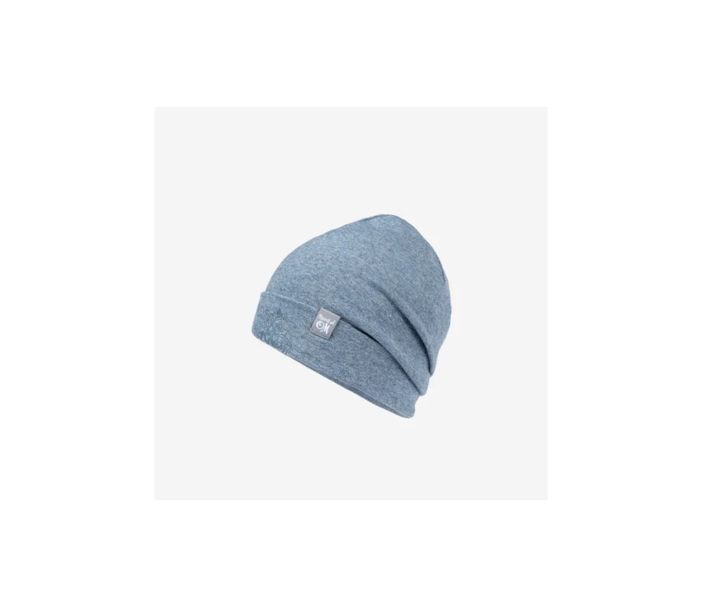 Spirit of OM - Beanie Mütze Bambus - blue-melange