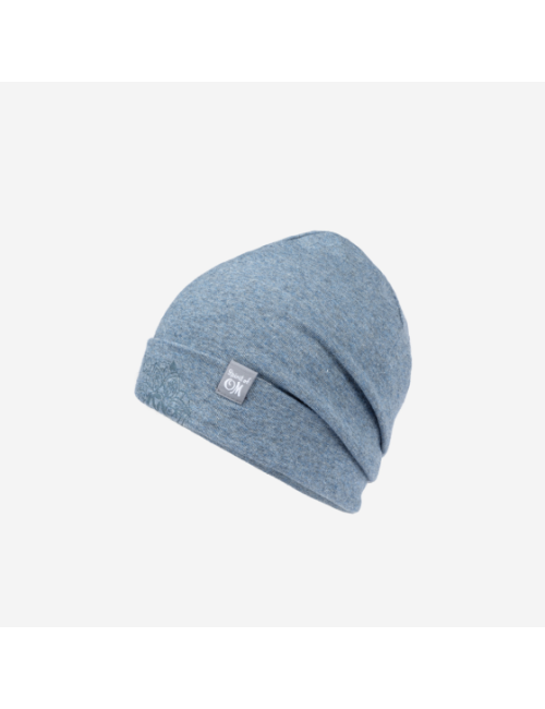 Spirit of OM - Beanie Mütze Bambus - blue-melange