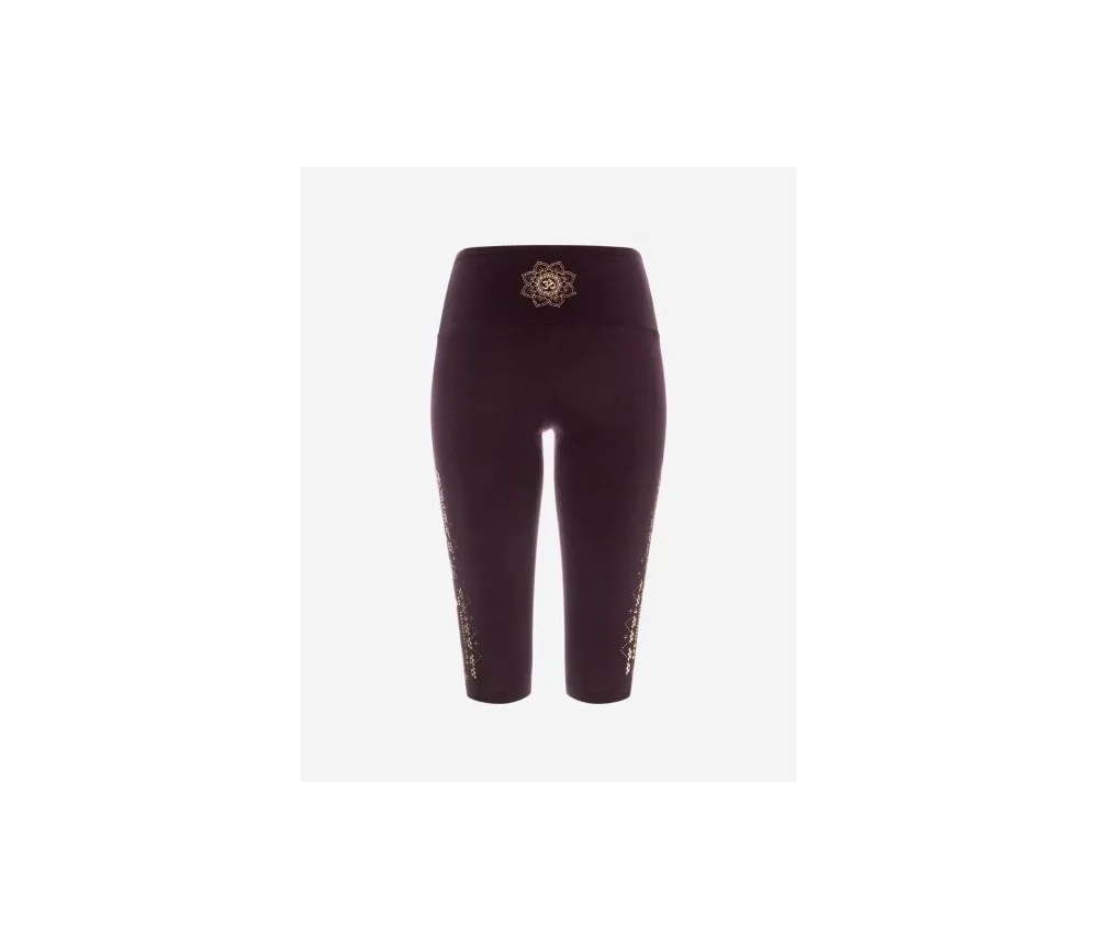 Spirit of OM - Yoga Leggings Capri - aubergine