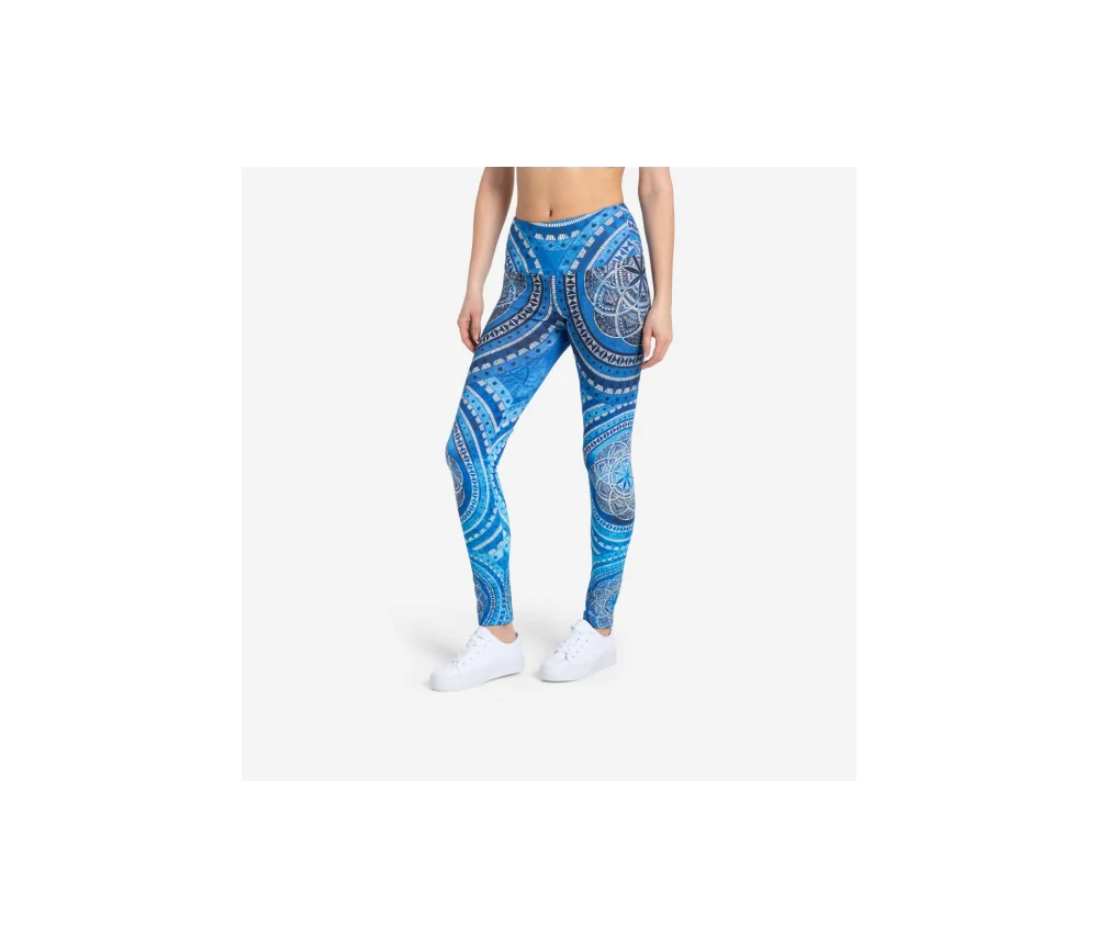 Spirit of OM - Yoga Leggings Blue Spirit - indigo-blue
