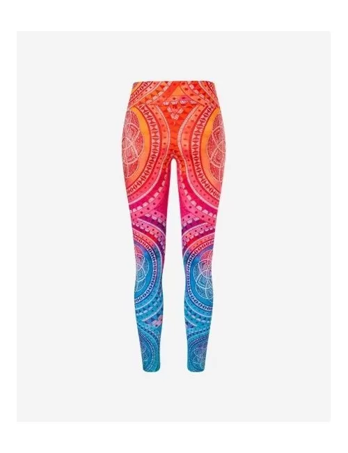 Spirit of OM - Yoga Leggings Indian Spirit - pink-mango-blue
