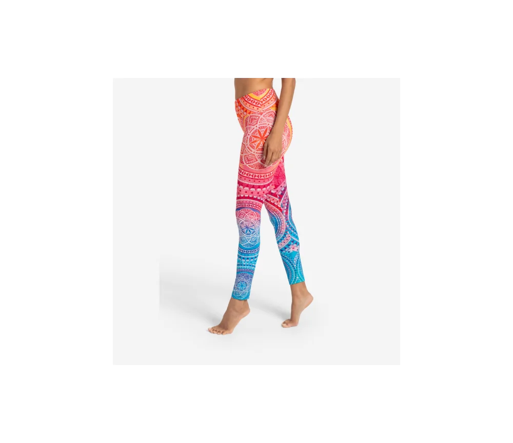 Spirit of OM - Yoga Leggings Indian Spirit - pink-mango-blue