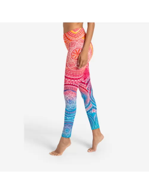 Spirit of OM - Yoga Leggings Indian Spirit - pink-mango-blue