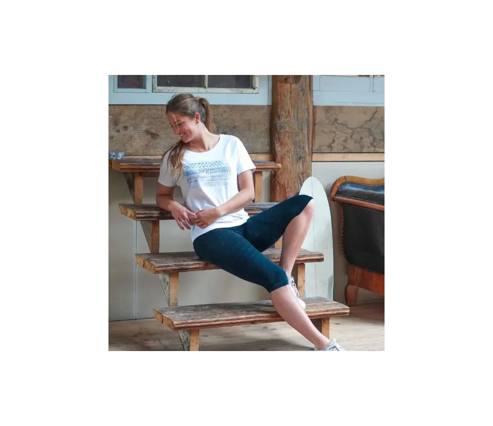 Spirit of OM - Yoga Leggings Capri Mandala - dunkelblau