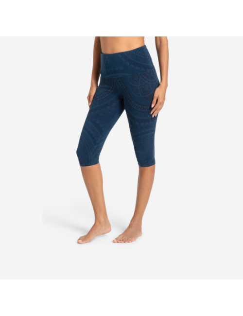 Spirit of OM - Yoga Leggings Capri Mandala - dunkelblau