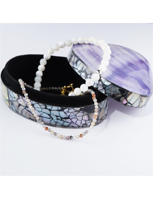 Aufbewahrungs - & Schmuck Dose - Muschel - violett (Corbicula fluminea) - ca. 7 x 6cm