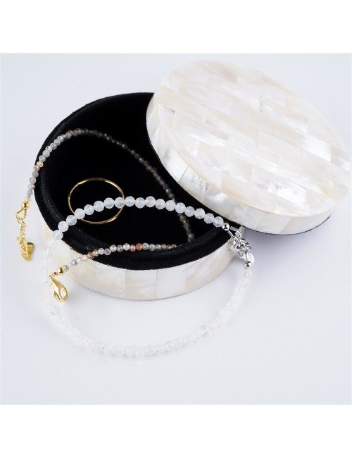 Aufbewahrungs - & Schmuck Dose - Muschel Perlmutt rund (Pinctata maxima), ca. 8cm