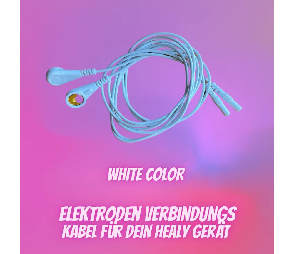Elektrodenverbindungskabel mit 2mm Anschluss - weiß - für Healy Gerät - 1 Paar