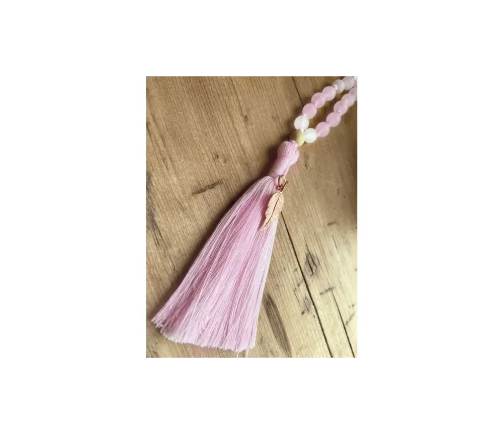 Spirit of OM - Kette - Mala Rosenquarz