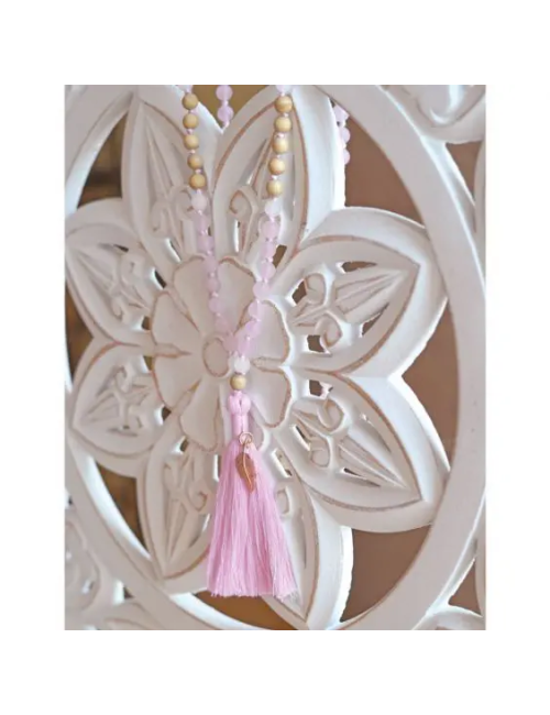 Spirit of OM - Kette - Mala Rosenquarz