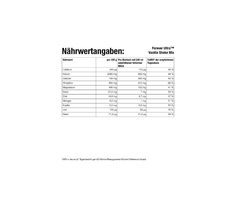 Forever - Forever Ultra™ Vanilla Shake Mix - Eiweißshake aus nicht gentechnisch verändertem Soja-Eiweiß - 375g