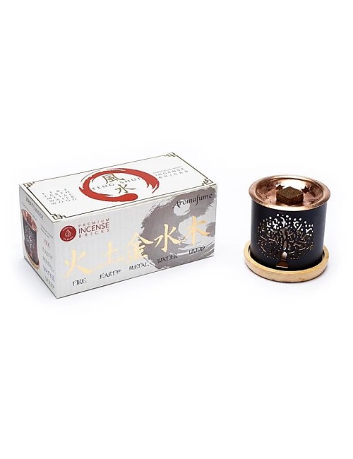 Teelichthalter - Aromafume - FengShui Weihrauch Set - Diffusor / Ständer - Dekor: Baum des Lebens