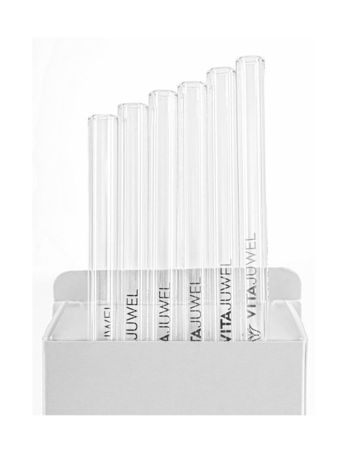 VitaJuwel - Glas Trinkhalme - ohne Edelstein - 6 Stück