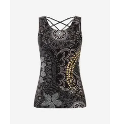 Spirit of OM - Yoga Top Maui - schwarz-natur