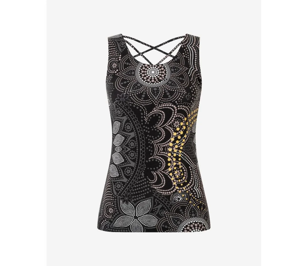Spirit of OM - Yoga Top Maui - schwarz-natur