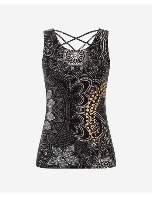 Spirit of OM - Yoga Top Maui - schwarz-natur
