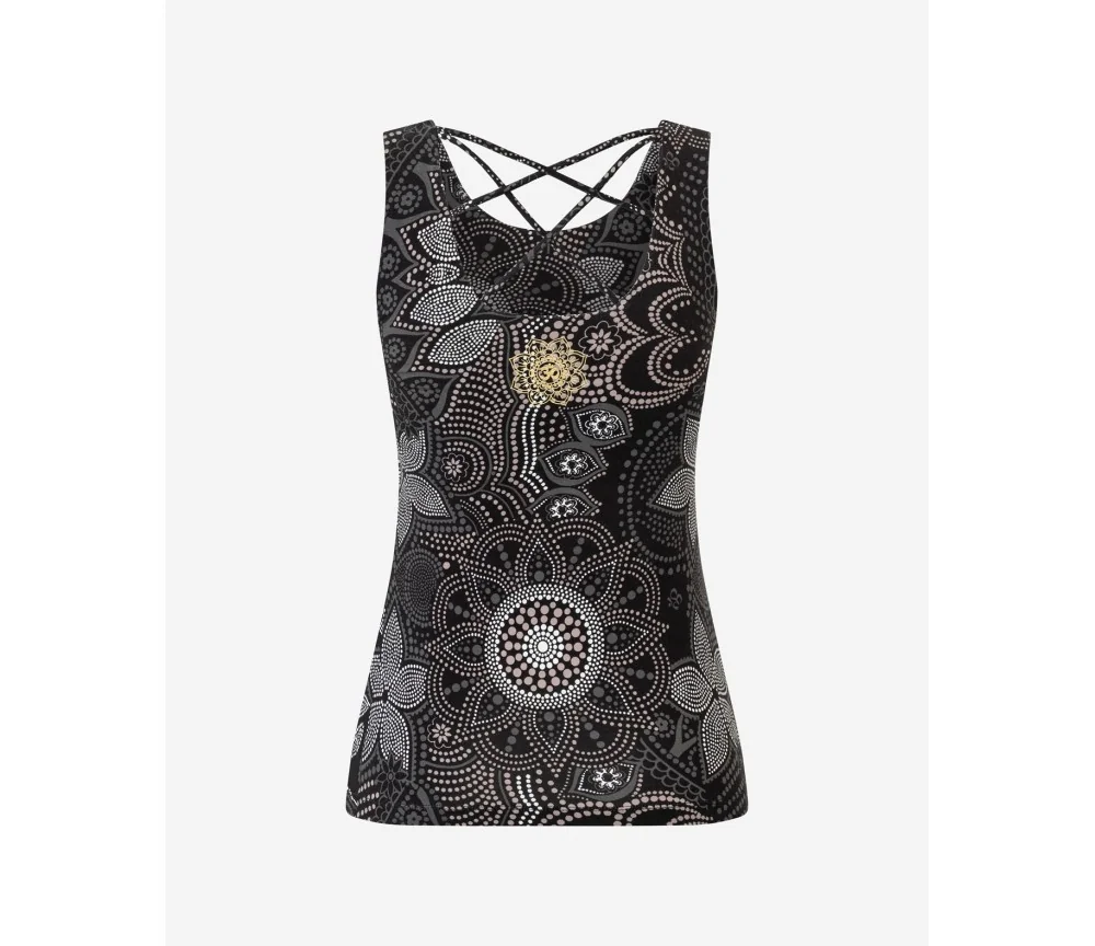 Spirit of OM - Yoga Top Maui - schwarz-natur