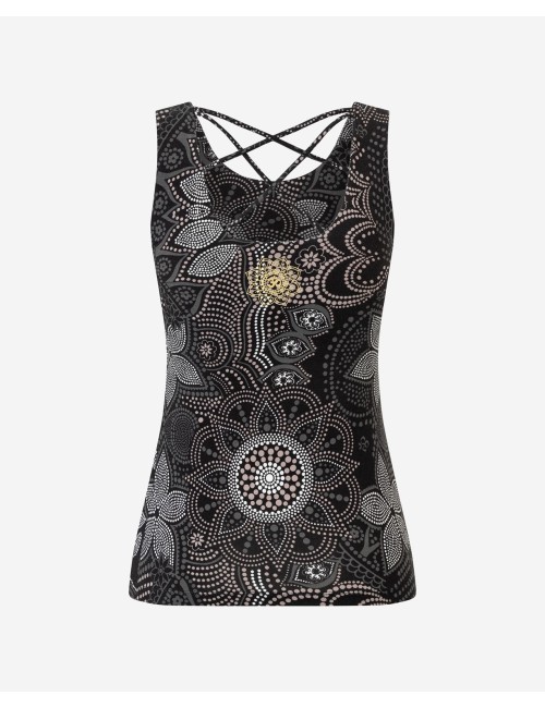 Spirit of OM - Yoga Top Maui - schwarz-natur