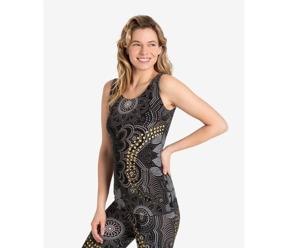 Spirit of OM - Yoga Top Maui - schwarz-natur