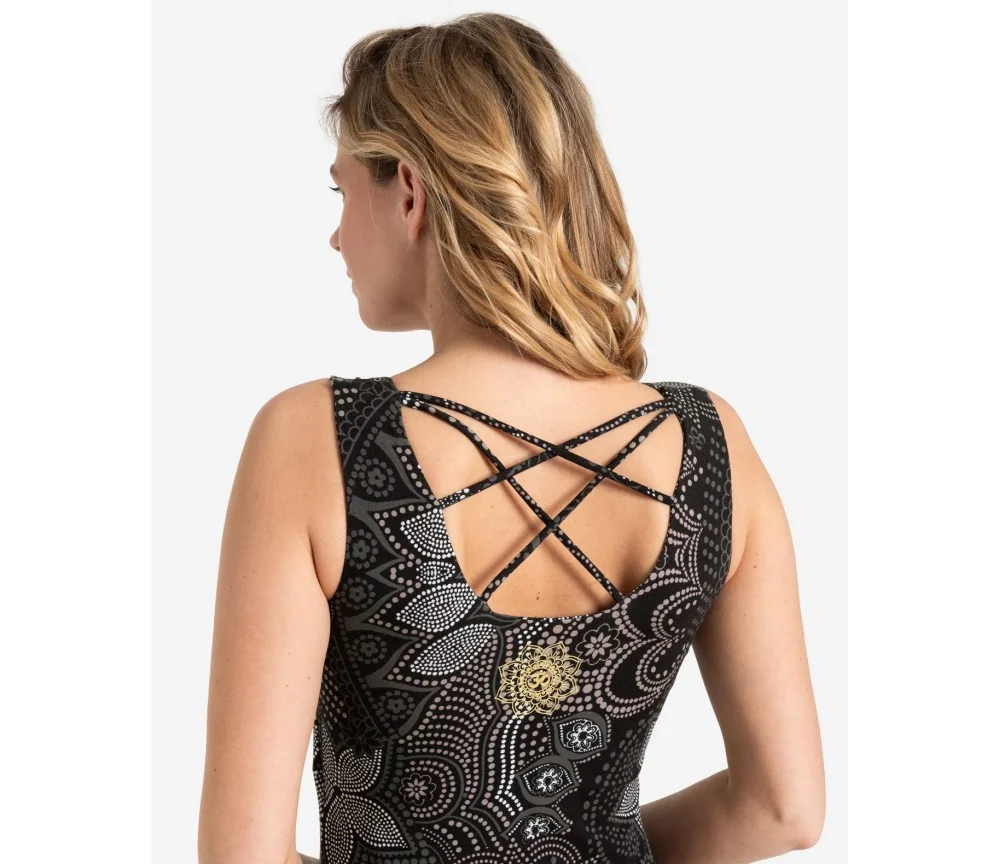 Spirit of OM - Yoga Top Maui - schwarz-natur
