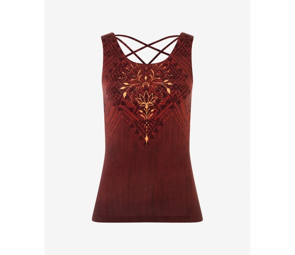 Spirit of OM - Yoga Top Shakti - henna-rot