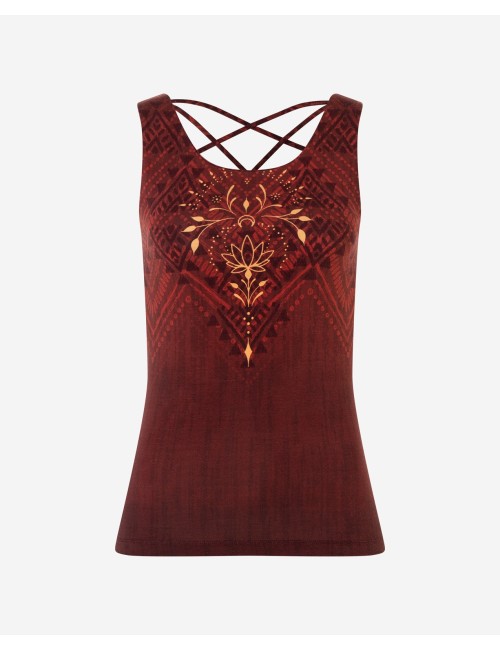 Spirit of OM - Yoga Top Shakti - henna-rot