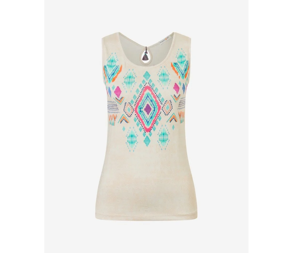 Spirit of OM - Top - be happy - natur/bunt