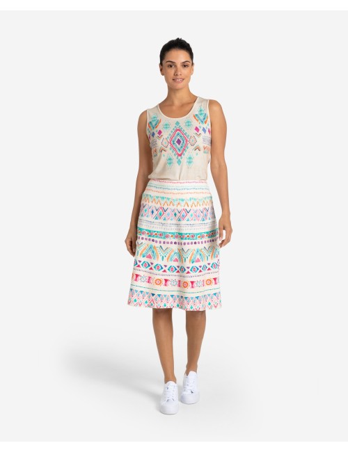 Spirit of OM - Top - be happy - natur/bunt