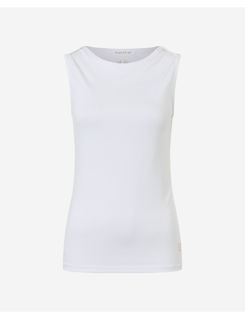 Spirit of OM - Tanktop Bambus high-neck - weiß