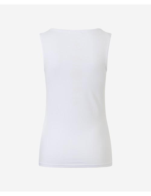 Spirit of OM - Tanktop Bambus high-neck - weiß