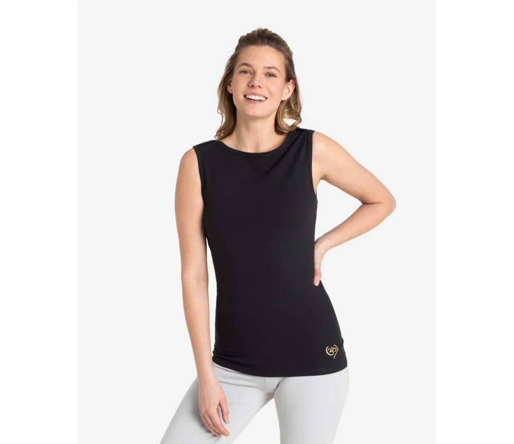 Spirit of OM - Tanktop Bambus high-neck - schwarz