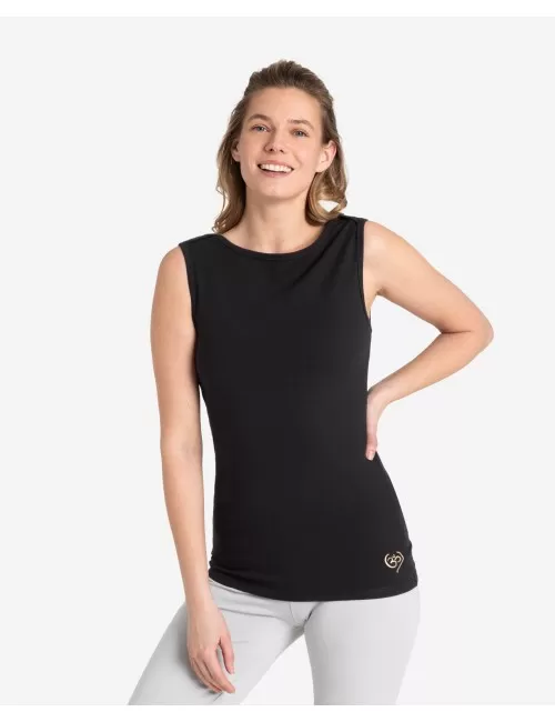 Spirit of OM - Tanktop Bambus high-neck - schwarz