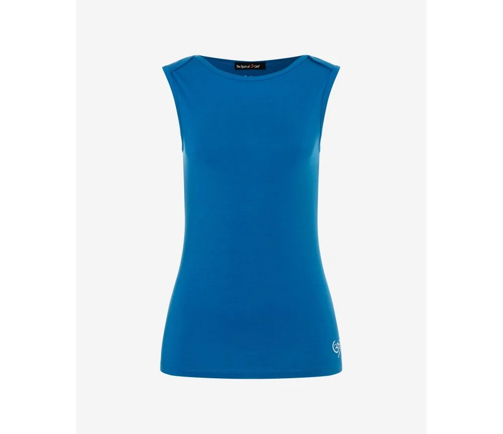 Spirit of OM - Tanktop Bambus high-neck - blau