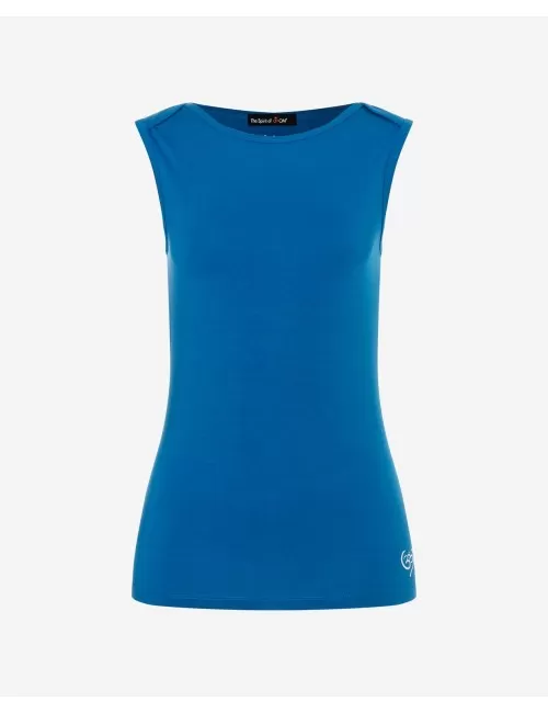 Spirit of OM - Tanktop Bambus high-neck - blau